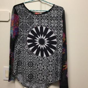 Desigual shirt with sheer sleeves